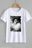 Pawan Kalyan black & white printed net short sleeve t-shirt, polyester fabric, Indian origin