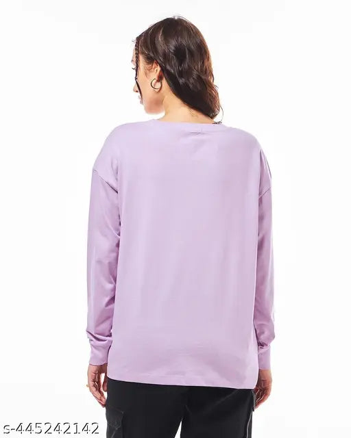 Oversized long sleeves plain t-shirt for women
