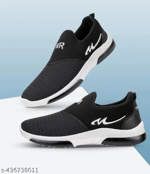 Multi-colored casual sneakers, black and white color scheme, designed for men's feet
