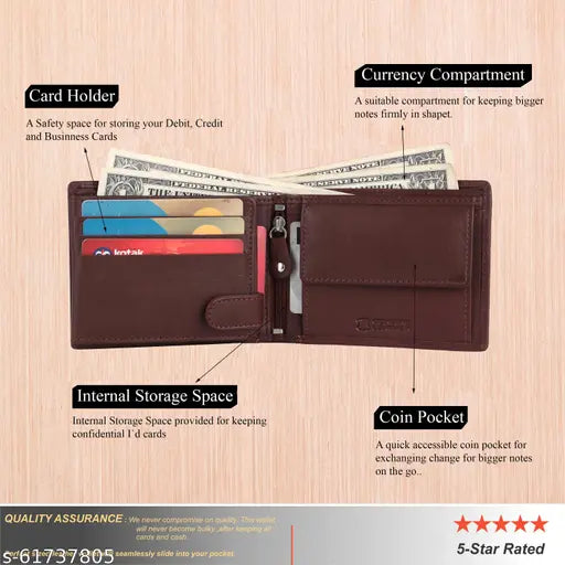 Solid leather gift hamper for men: genuine RFID wallet & belt combo set (CMB0203BR)