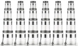 Unbreakable 24-piece set of kitchen plastic storage containers in silver, includes spoons for 250ml, 350ml, 650ml and 1200ml sizes