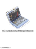 Black plastic men's wallet with 10 card slots, textured net design, compact and spacious, ideal for both men and women