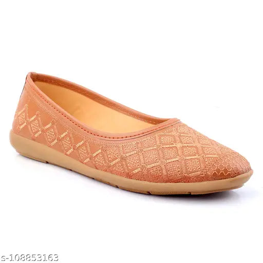 Embellished synthetic bellies Jutis for women and girls, slip-on footwear in Indian design