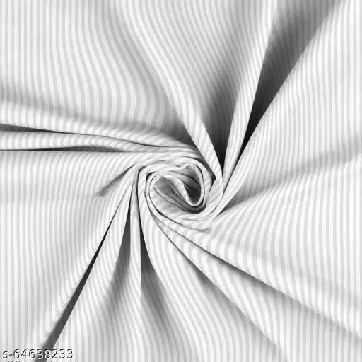 White cotton superfine fitted double bedsheet with glace satin stripes and 2 pillow covers