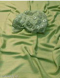 Shimmer green saree with embroidered border