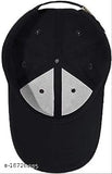 Black cotton baseball cap with adjustable strap