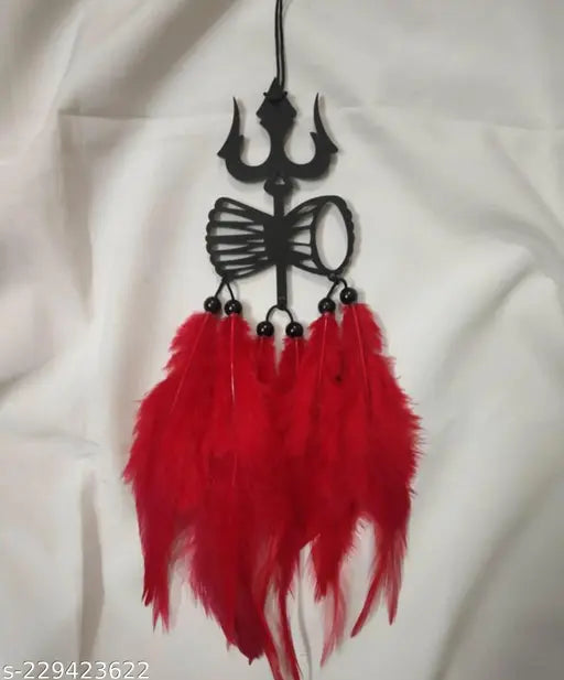 Handmade vibrant Oreaj Dream Catcher, Indian-inspired sacred hoop with natural fibers and beads, garden or car decor