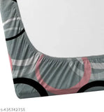 Stylish cotton grey 3D printed double bedsheet set with two pillow covers, featuring geometric print for contemporary style in the bedroom