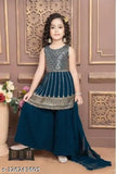Georgette embroidered kurta and palazzos set for girls, trendy Indian fashion with dupatta