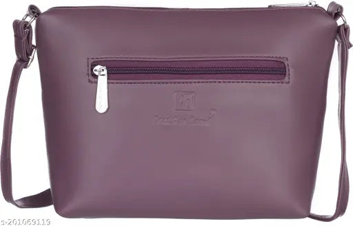 Purple American Stitch sling bag with crossbody strap