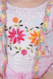 Pink embellished net gown for kids (3-12 years), Indian handcrafted design