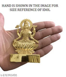Brass gold, 11cm Indian MAA Laxmi decorative showpiece for home altar or idol display