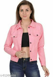 Cotton blend solid pink jacket for women, trendy fashion waistcoat in India styles S-XL