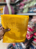 Yellow organza Lehenga Choli set for girls, featuring floral designs and zari woven dupatta. Perfect for festive occasions in India." (124 characters)