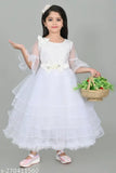 Net gown, girls dress (3-4 yrs - 9-10 yrs), printed, Indian-made party outfit for kids