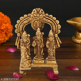 Brass Ram Darbar statue, 4 inch high, Indian crafted idol for home decor and puja room