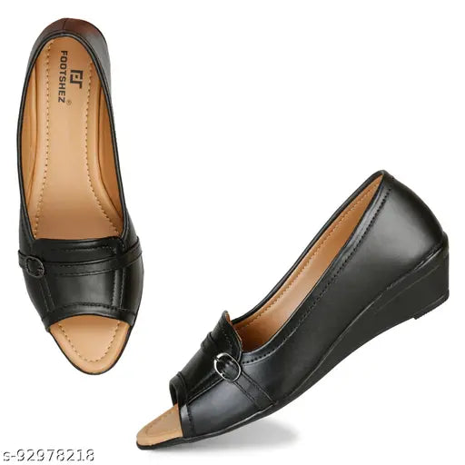 Synthetic leather women's and girls trendy sandals, solid colors for formal and casual wear, slip-on design in sizes IND-3 to IND-9, Indian origin