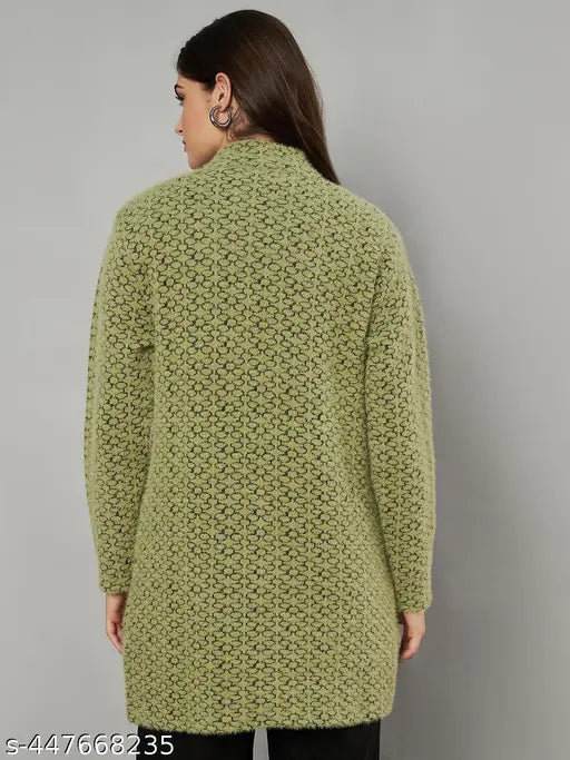 Embroidered net wool sweater for women, warm and stylish winter wear from eWools
