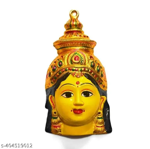 Yellow metal Varalakshmi doll, Indian god idol for Varalakshmi Pooja and Nombu (Height: 65cm)
