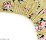 Glace cotton floral fitted single bedsheet with one pillow cover (36x72+8inches), India origin