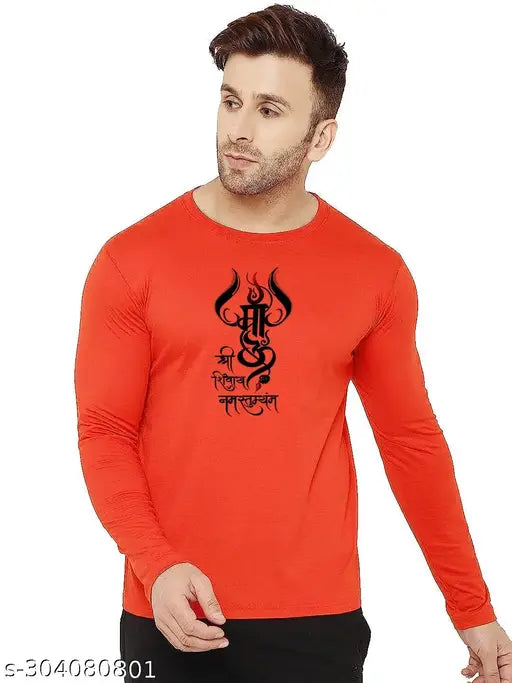 Mahadev printed polyester T-shirt in solid, quick-drying fabric - perfect for workout, athletic wear, and casual men's fashion. Available in sizes S to XXL. India origin