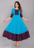 Sky Blue Rayon Myra Superior Kurti/Sharara Set - Stylish Women's Ethnic Wear, Indian Anarkali Suit