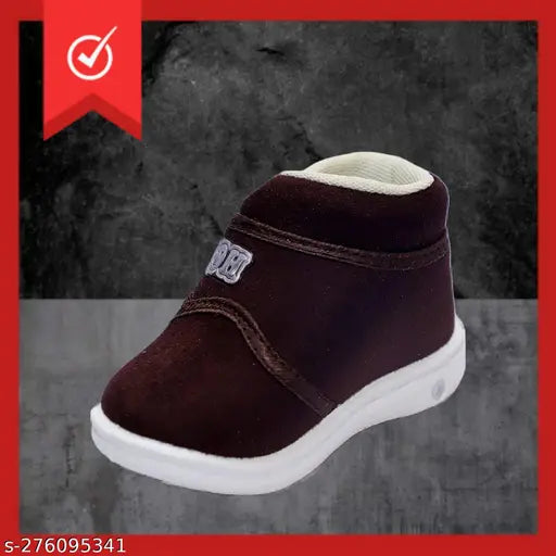 Trendy velvet kids shoes with whistle sound feature, red ribbon design