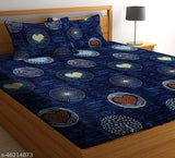 Multicolor 3D printed premium microfiber double bed sheet set with 2 pillow covers (90x90 inches), ideal for summer use on a double queen-sized bed. High-quality flat sheets from LEZANA
