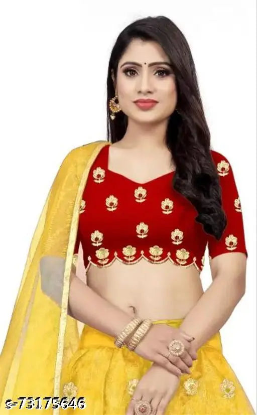 Satin-net lehenga, net dupatta for women's festive occasions, self-designed semi-stitched Chitrarekha Drishya set