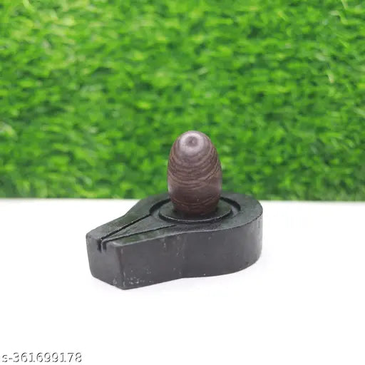 Marble Shivling & Jaladhari combo, 2"/4" original Narmadeshwar, elevate spiritual practice at home (India)