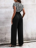 Lycra sleeveless printed net women's jumpsuit, classic fashionable style, size S (36/50/34/38)