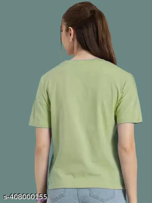 Women's printed round neck half sleeve t-shirt, polyester fabric, vibrant design