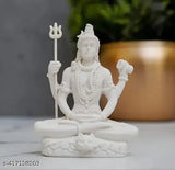 Resin white Shiva statue for home decor, office or temple - intricately hand-carved Lord Shiva idol statuette with detailed work, perfect for spiritual gifting occasions like birthdays, weddings, anniversaries, or festivals such as Diwali and Mahashivratri