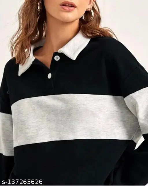 Fancy cotton colorblocked long sleeve crop tops for women and girls, chic and versatile wardrobe essentials