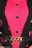 Printed rayon girls frock & jacket set, three-quarter sleeves for 12-16 years old