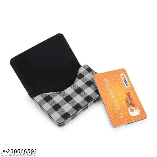 Stylish PU Men's Card Holder, solid net design, free size (L:10cm W:8cm), made in India