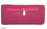 Pink fabric clutch wallet with zip closure