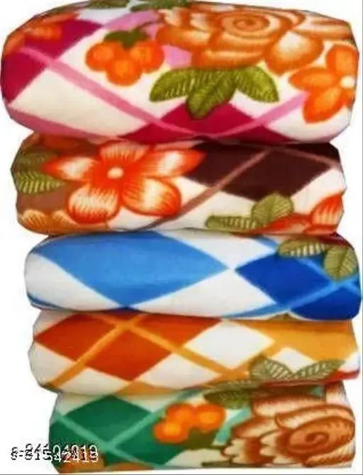 Fleece fleece blankets set, free size printed, 150 thread count, India-origin