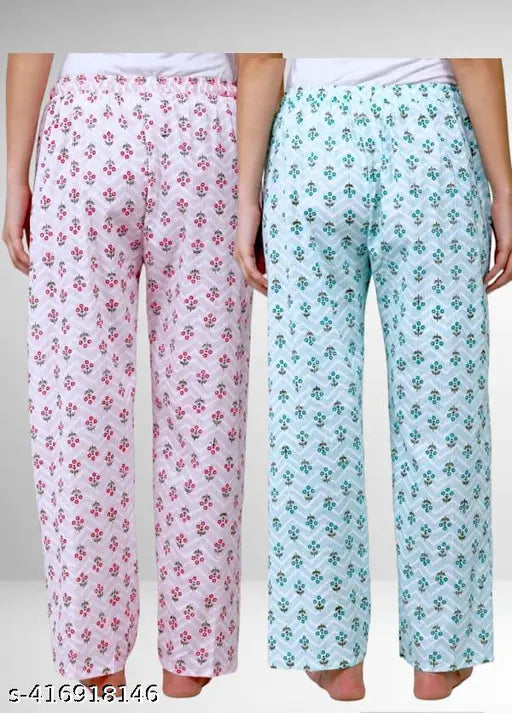 Colorful, patterned pajama set with floral design