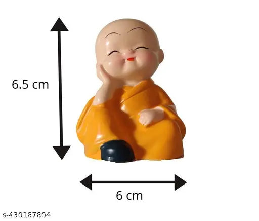 Multicolor resin Laughing Buddha Monk dolls for home, office, or car decoration - Bring prosperity with Feng Shui symbols