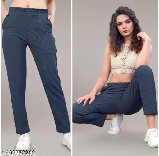 Soft lycra Women TracPant, ideal for yoga and casual wear, one size available