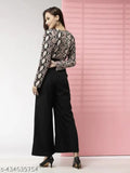 New women's printed maxi jumpsuit with long sleeves, 95% polyester, 5% spandex (comfortable and stretchable). Perfect for casual, party, beach, formal, meeting, office wear