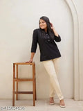 Regular fit, casual cotton solids, ladies trousers