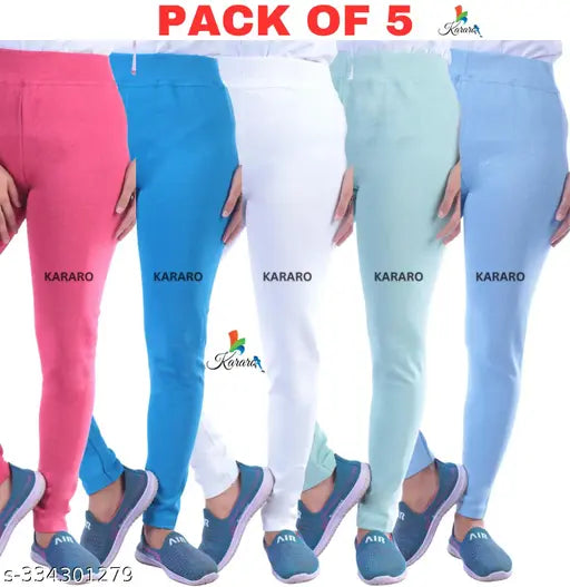 Cotton blend solid jeggings for women, medium quality and lightweight. Indian-made, available in sizes 26-Free
