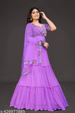 Embroidered georgette women's choli and dupatta set, semi-stitched in India