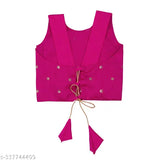 Silk blend embroidered lehenga choli and net dupatta set, Indian bridal wear for girls aged 6 months to 10 years