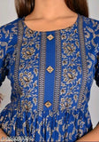 Print Women's Rayon Anarkali Kurti, vibrant printed combo for women, three-quarter sleeves, size S-XXXL, Indian fashion design