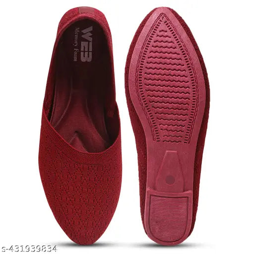 Red velvet strappy flat sandals, comfy bellies for women, party wear fashion