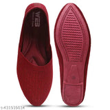 Red velvet strappy flat sandals, comfy bellies for women, party wear fashion