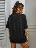 Oversized graphic print on black t-shirt